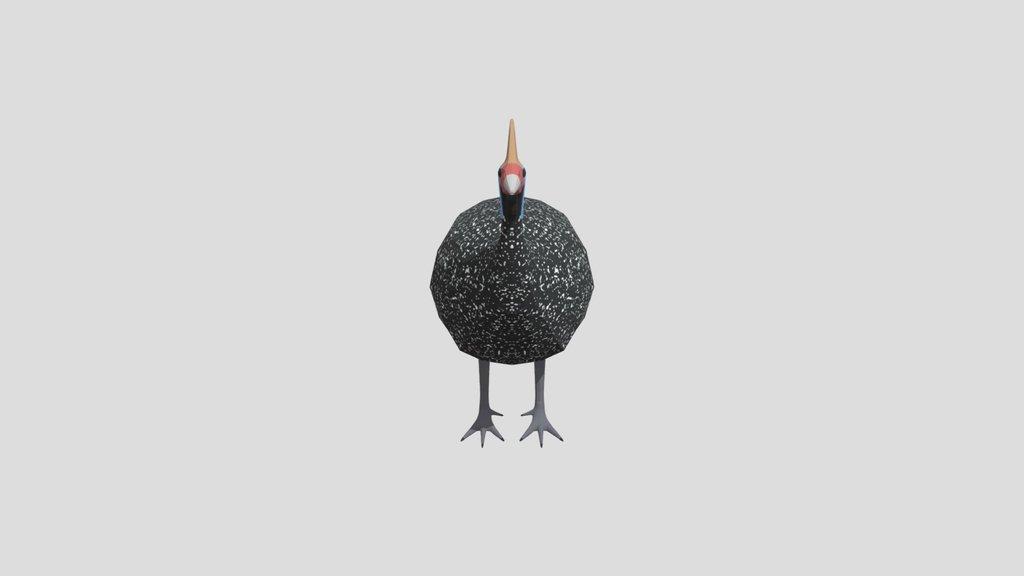 Low Poly Helmeted Guineafowl
