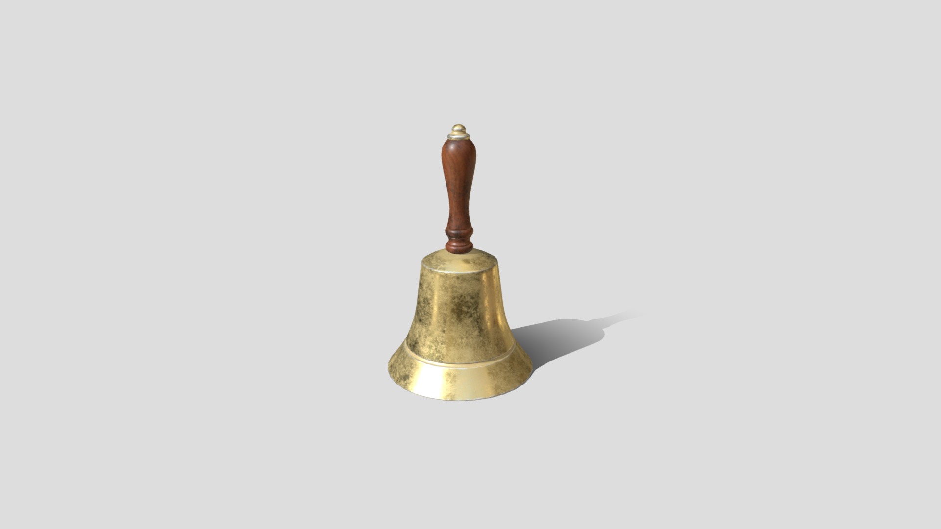 3D model Hand Bell - This is a 3D model of the Hand Bell. The 3D model is about a gold and silver lamp.
