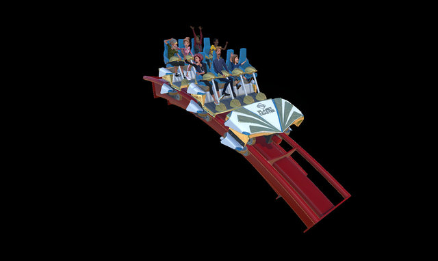 Coaster Car With Guests 3D Model