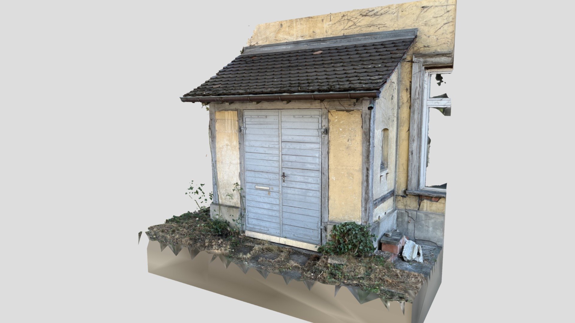 part of old, rotten building