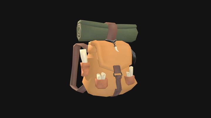 Stylized Adventure Backpack 3D Model