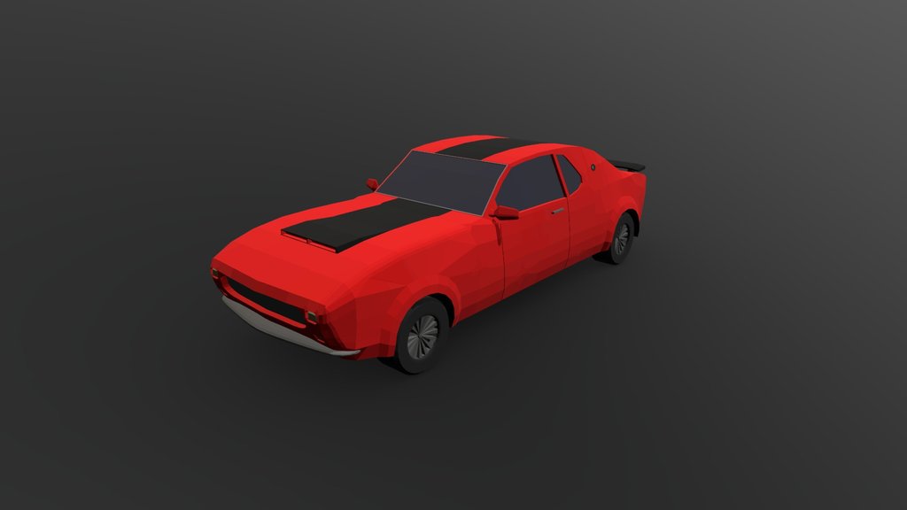 Stylized Low Poly Muscle Car (Game Ready | Free)
