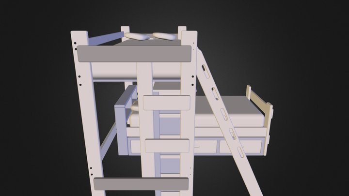 Loft Bed Twin/Twin 3D Model