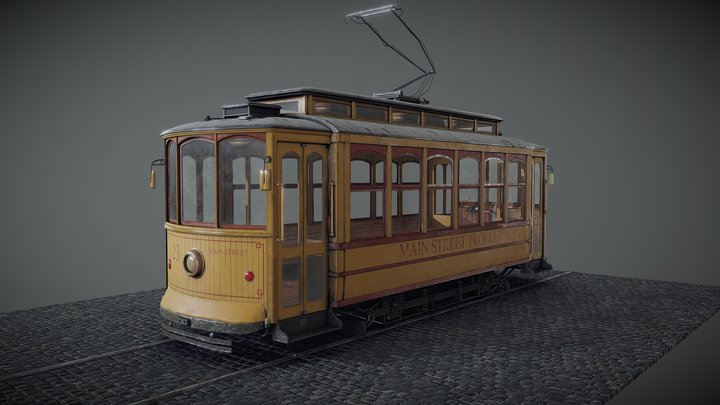 Old Tram 3D Model