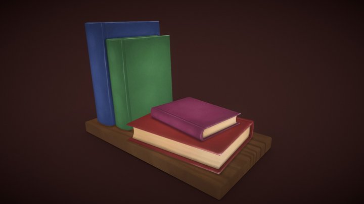 Hand Painted - "Bookshelf" 3D Model