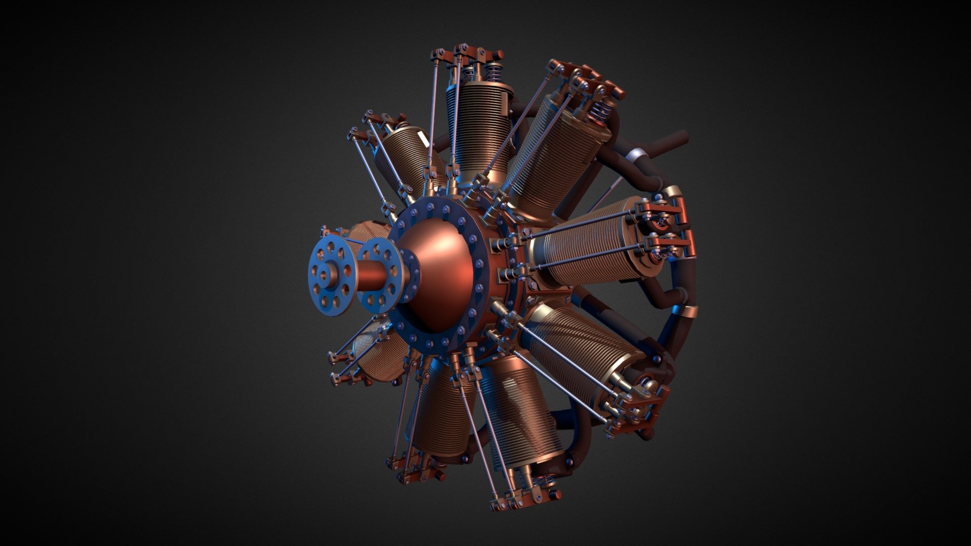 Radial engine - Download Free 3D model by DmitriusRus (@DmitriusRus)  [eee62b1]