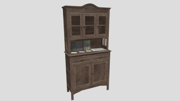Old Bookshelf Low poly 3D Model