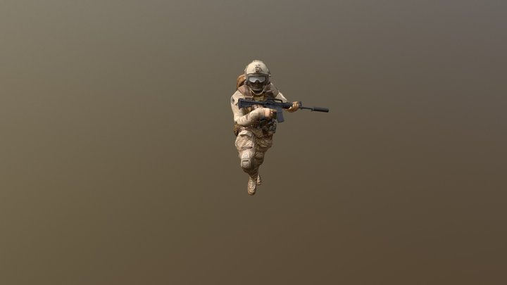 Soldier Jump 3D Model