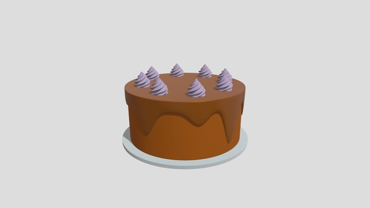Delicious 3D Chocolate Cake Model