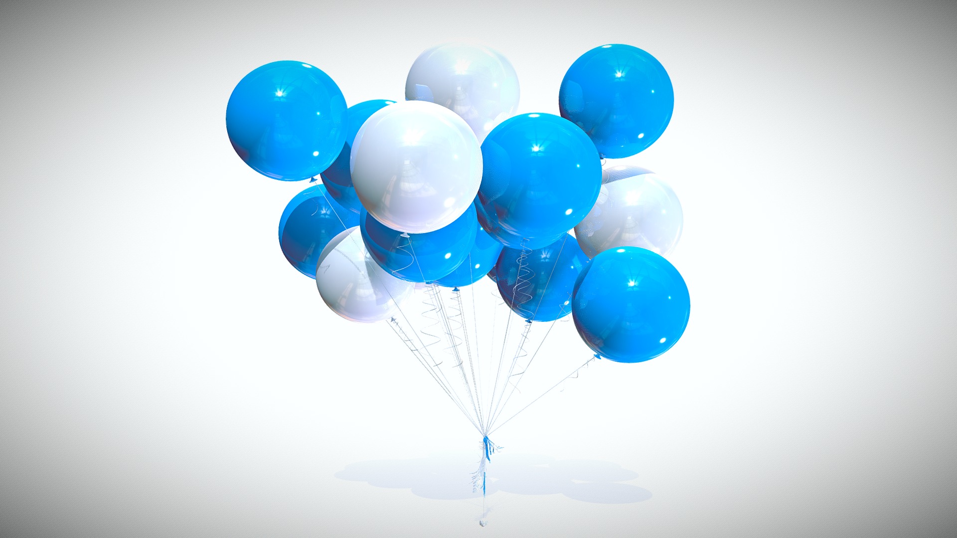 3D model Colorful air balloons v2 - This is a 3D model of the Colorful air balloons v2. The 3D model is about a group of balloons.