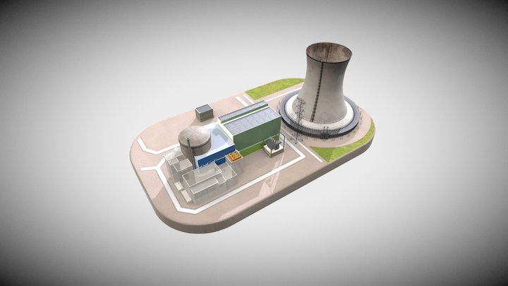 Cattenom 3D nuclear power plant 3D Model