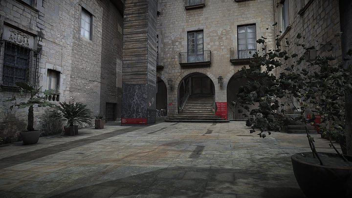 El pati del Palau Episcopal. Museu d'Art Girona 3D Model