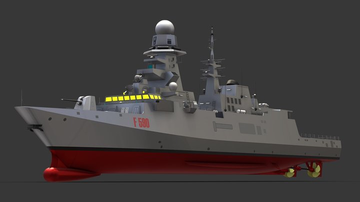 Fregat Begamini Class - FREMM 3D Model