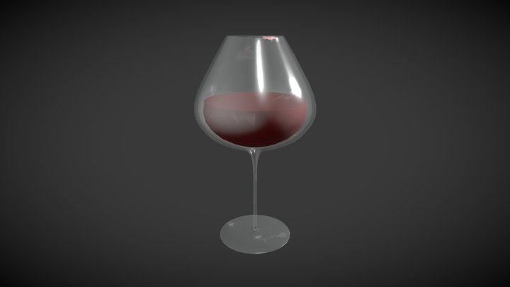 Wine Glass with Blood 3D Model