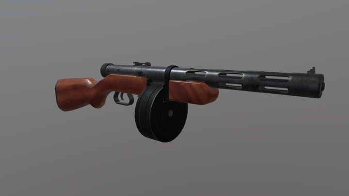 PPD 40, Pistolet Pulemyot Degtyaryova 3D Model
