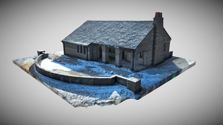 Cabin After a Light Snow 3D Model