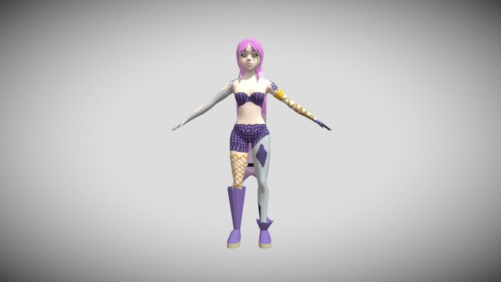 Purple Mermaid 3D Model