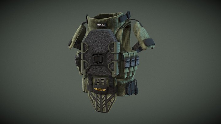 Level IV Military Vest Body Armor 3D Model