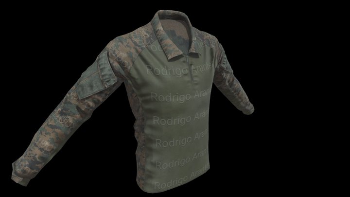 Marpat Marines Digital Camouflage Combat T-Shirt 3D Model