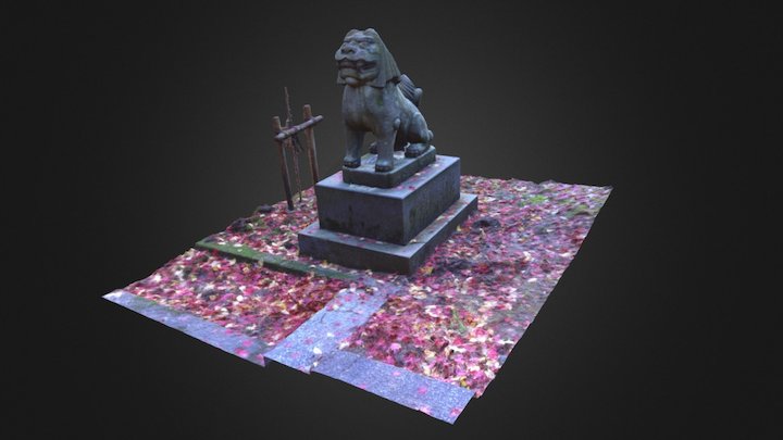 おほふら神社 狛犬-紅葉の中で-OSMO 3D Model