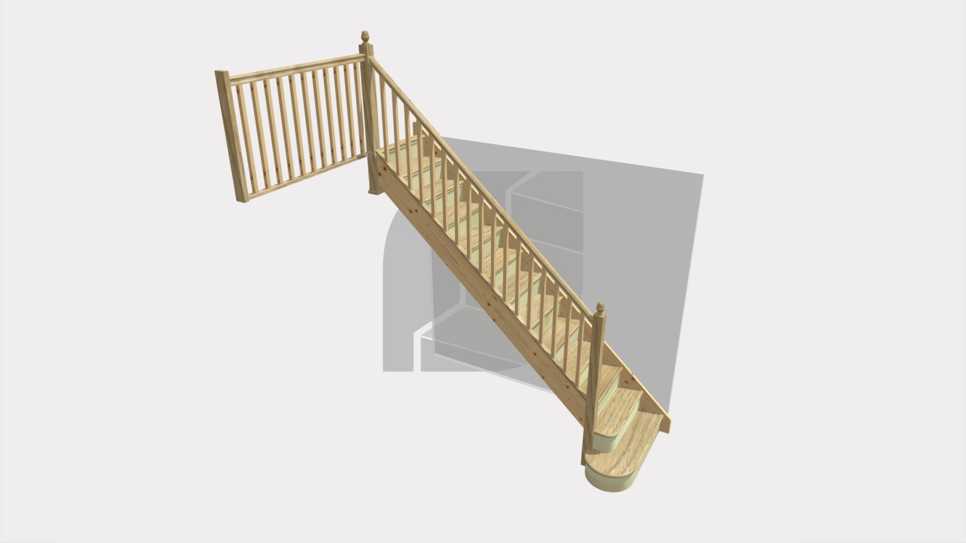 35298- Straight staircase with feature treads