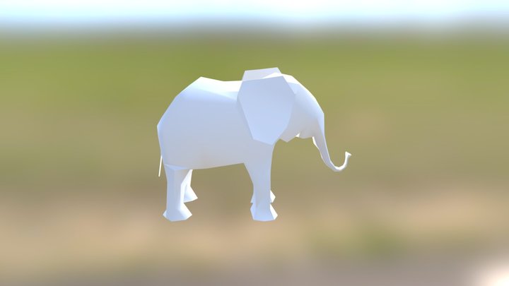 Elephant Low Poly 3D Model