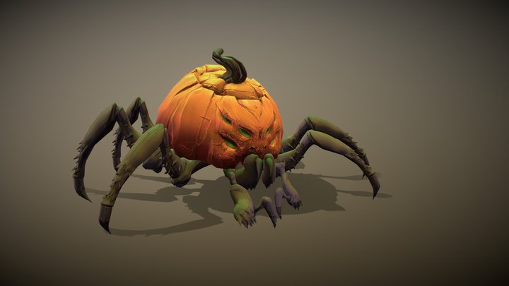 Spider Pumpkin Anim 3D Model