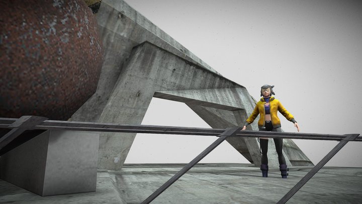 Cyberpunk sees a building structure twists 3D Model