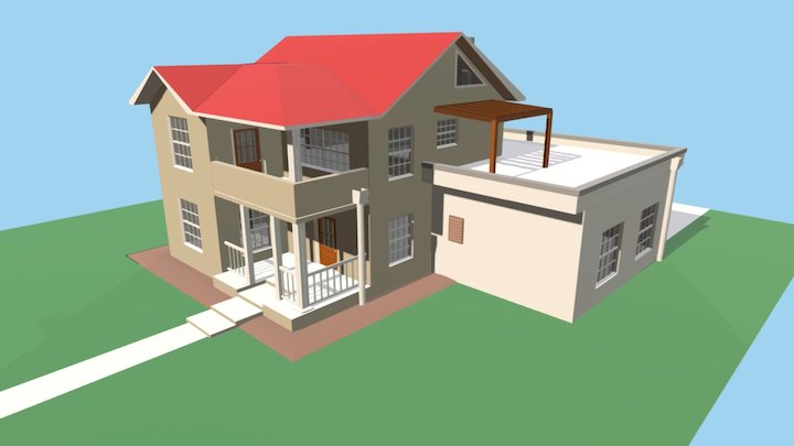 Modern home with potential risks 3D Model