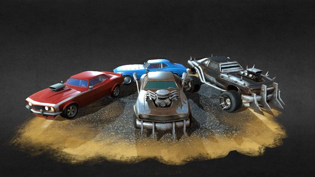 Battle Car Pack 3D Model
