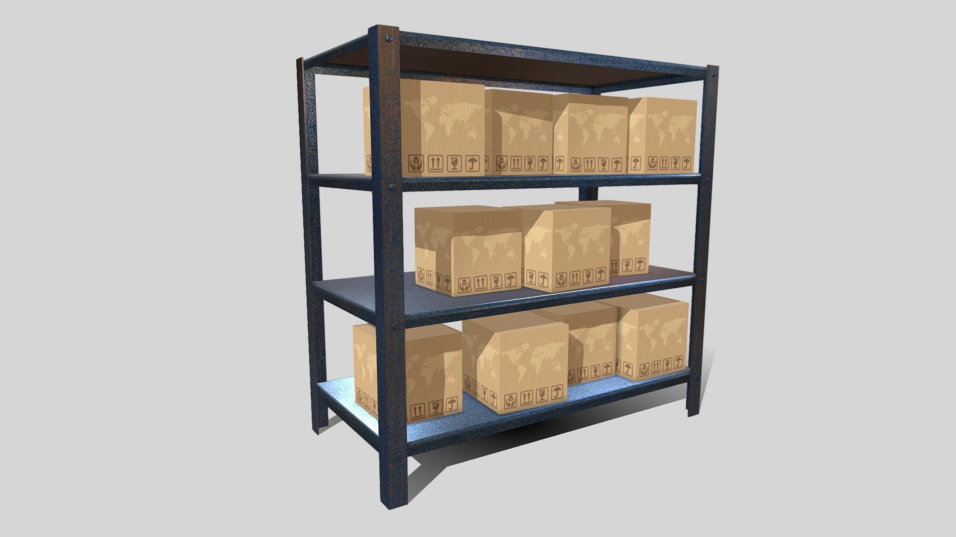Blue Metal Shelving Unit