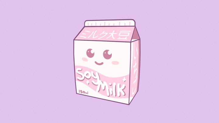 Strawberry Soy Milk 3D Model