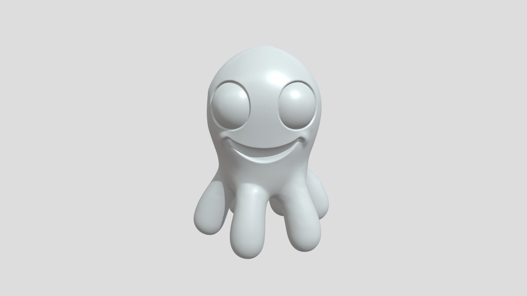 Green translucent cartoon alien figure