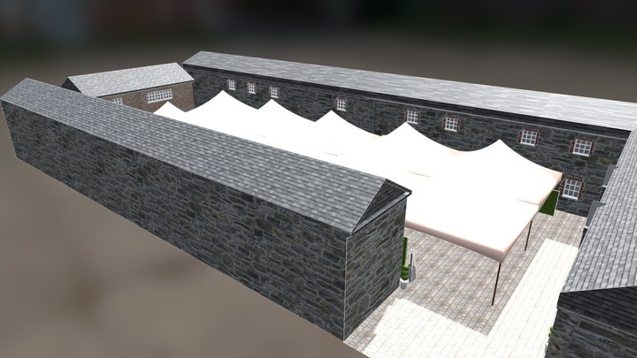 Courtyard- 3D & Top View 3D Model