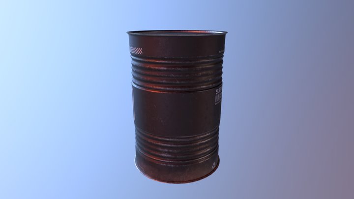 Military Oil Barrel 3D Model