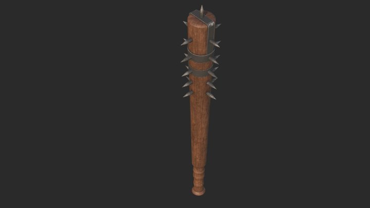 Medieval Spiked Club 3D Model