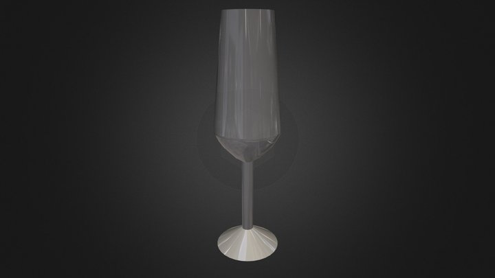 Flute Wine Glass 3D Model