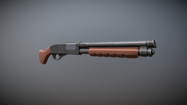 Stylized Shotgun 3D Model