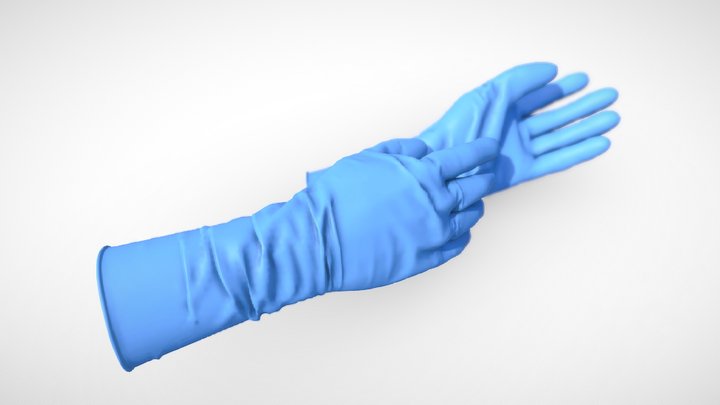 Rubber Med Gloves (free to download) 3D Model