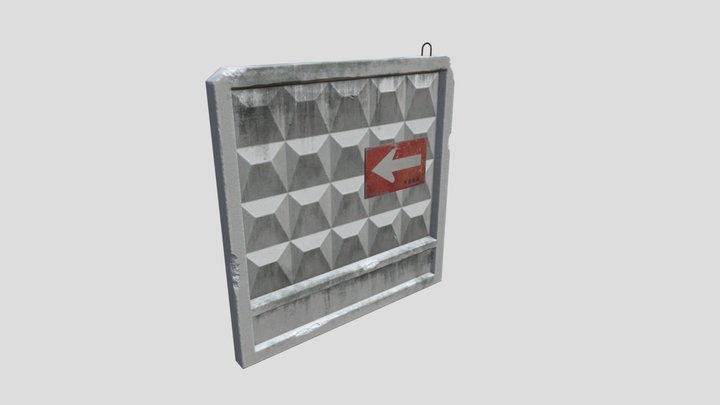 Concrete Fence 3D Model