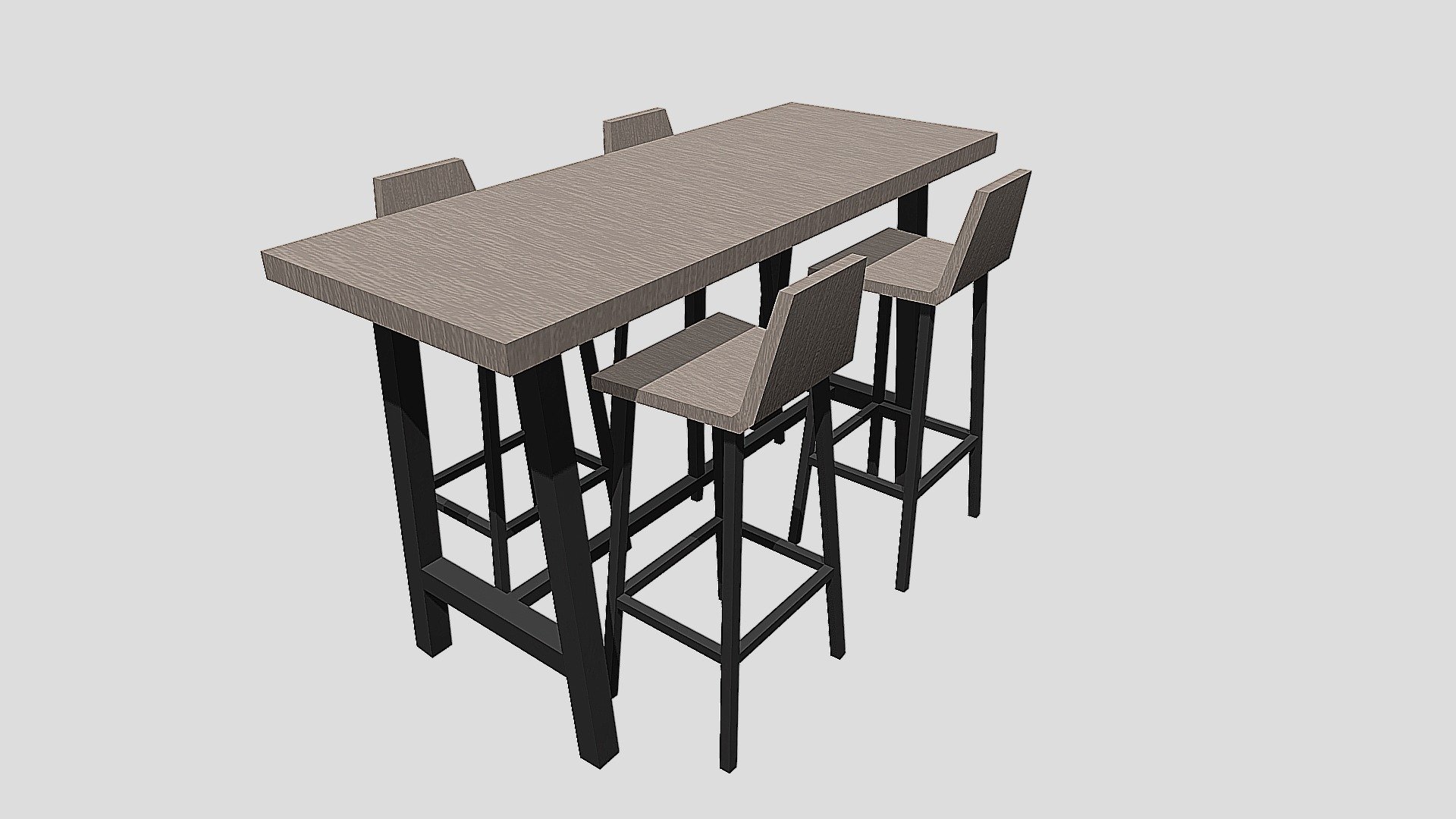 High Top Table with Chairs - Download Free 3D model by cjpcpc [ef15de0 ...