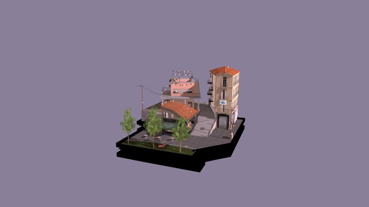 Cityscene Marseille 3D Model