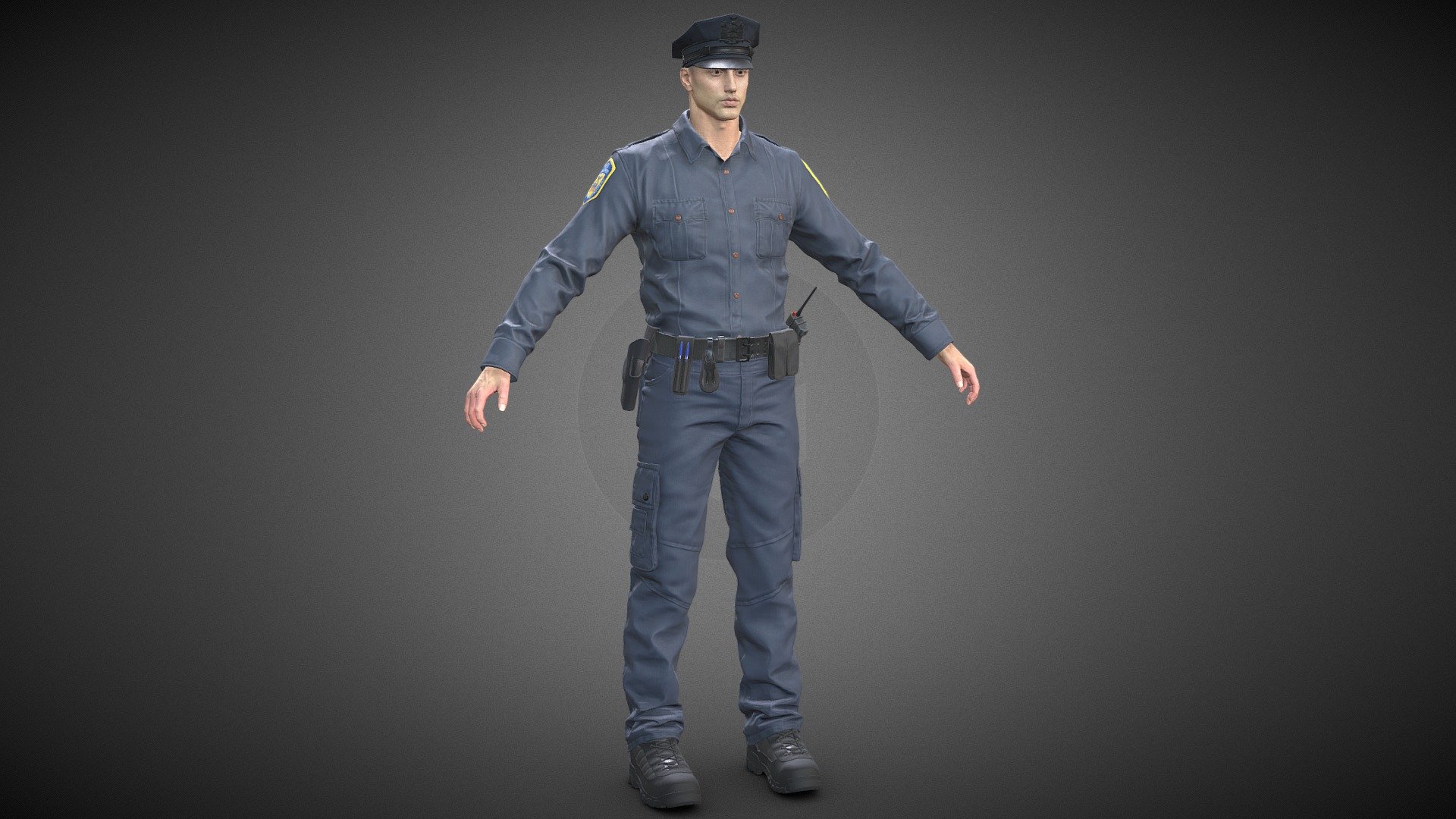 Policeman officer in police uniform Low-poly - Buy Royalty Free 3D ...