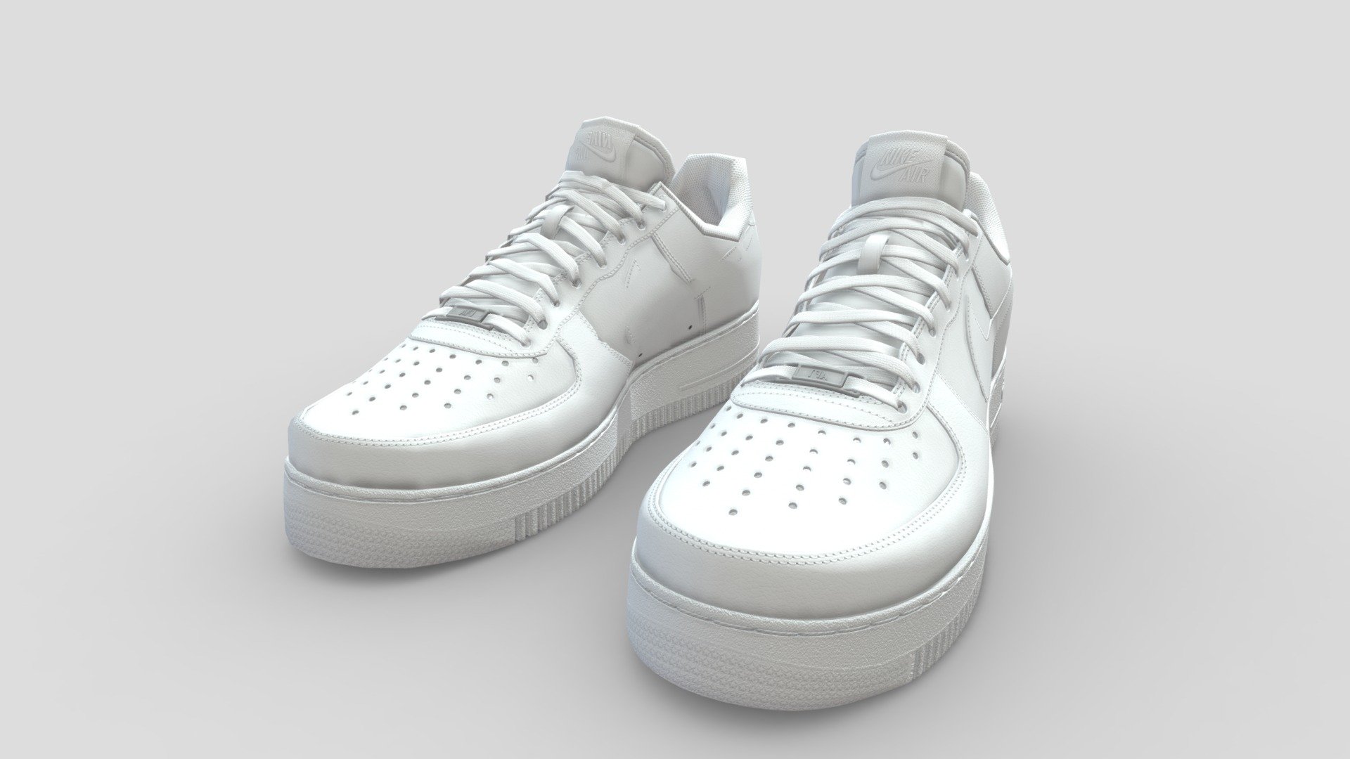 3D model Nike Air Force 1 kit 18 custom Low-poly game ready pbr VR / AR /  low-poly