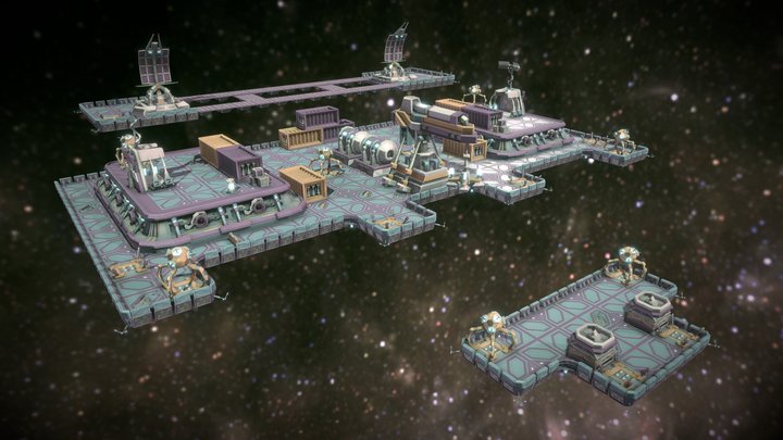 POLY STYLE - Space Station 3D Model