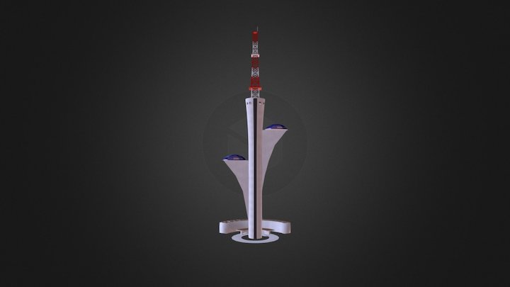 Digital TV Tower 3D Model