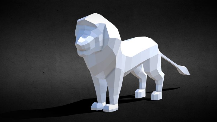 Lion Low Poly 3D Model