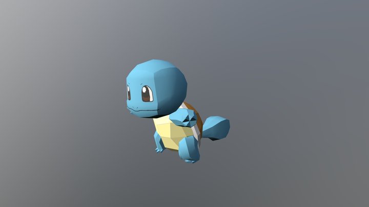 Squirtle! Low poly animation 3D Model