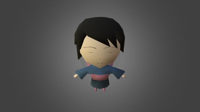Chibi Kimono Girl 3D Model