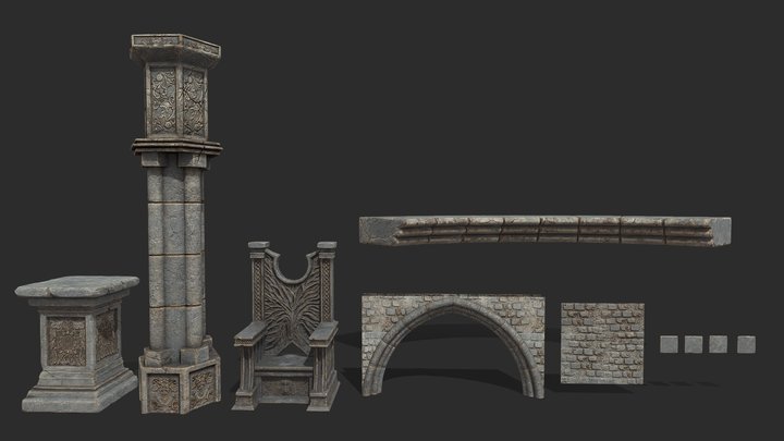 Construction Gothic Pack 3D Model